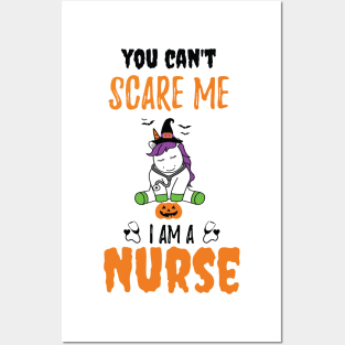 Halloween Unicorn You Can't Scare Me I Am a Nurse / Funny Nurse Fall Autumn Saying Posters and Art